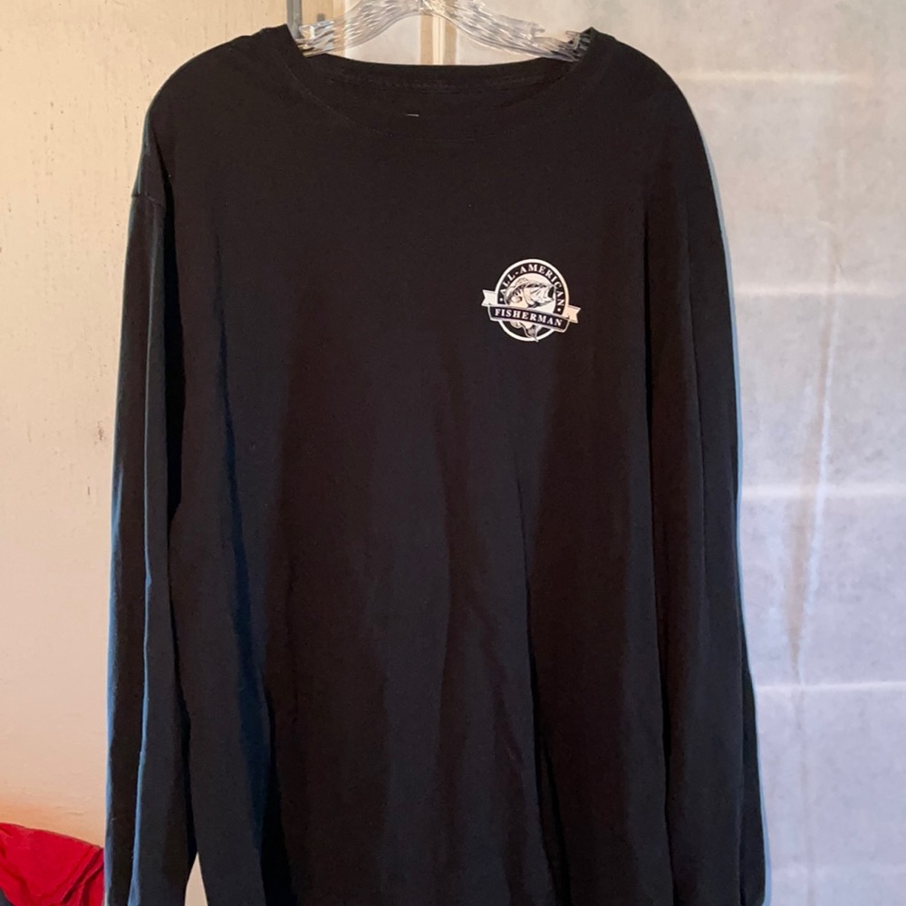 Long sleeved black 100% cotton t shirt